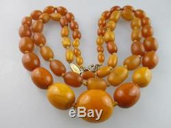 Antique Natural Baltic Amber Beads Necklace 70 grams