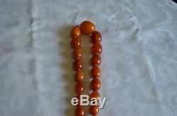 Antique Natural Baltic Amber Beads Rosary 41 bead stones 215g