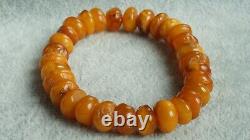 Antique Natural Baltic Amber Bracelet 14 G Collectible Natural Amber Beads