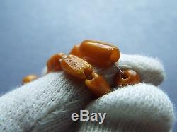 Antique Natural Baltic Amber Butterscotch Egg Yolk Beads Necklace 19gr