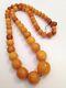 Antique Natural Baltic Amber Egg Yolk Graduated Bead Necklace 16mm 33 Grams