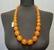 Antique Natural Baltic Amber Oval Beads Necklace 130 Gr