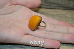 Antique Natural Baltic Amber Ring 875 Silver Butterscotch Royal White 5,0g