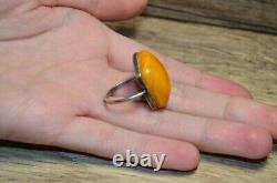 Antique Natural Baltic Amber Ring 875 Silver Butterscotch Royal White 5,0g