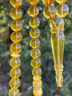 Antique Natural Baltic Amber Rosary 33 Islamic Prayer Beads 49Gr Misbaha Tasbih