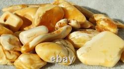 Antique Natural Baltic Amber White Stones High Class Yelow White Colour Stones