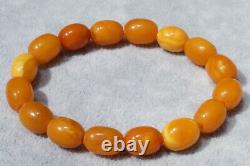 Antique Natural Baltic Amber Yellow White Collectible Color Bracelet 9 Grams