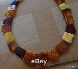 Antique Natural Baltic Amber multicolor choker Beads Necklace