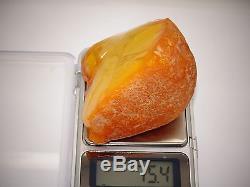 Antique Natural Baltic Egg Yolk Butterscotch Amber 75.4 Grams