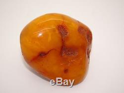 Antique Natural Baltic Egg Yolk Butterscotch Amber 82.6 Grams