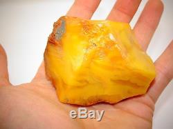Antique Natural Baltic Egg Yolk Butterscotch Amber 91.8 Grams