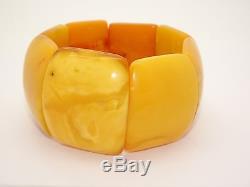 Antique Natural Baltic Egg Yolk Butterscotch Amber Bracelet 69 Grams UNIQUE