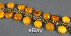 Antique Natural Baltic Egg-yolk Butterscotch Honey Amber Beads Necklace Choker