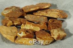 Antique Natural Baltic YELLOW, WHITE COLOR amber stones 41 grams. NO IMPORT TAX