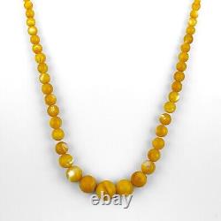 Antique Natural Butterscotch Egg Yolk Baltic Amber Beaded Necklace 49g. 31