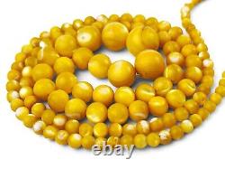 Antique Natural Butterscotch Egg Yolk Baltic Amber Beaded Necklace 49g. 31