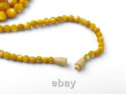 Antique Natural Butterscotch Egg Yolk Baltic Amber Beaded Necklace 49g. 31