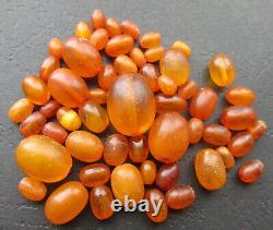 Antique Natural Butterscotch Egg Yolk Baltic Amber Beads 10.4g