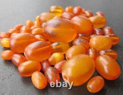 Antique Natural Butterscotch Egg Yolk Baltic Amber Beads 10.4g