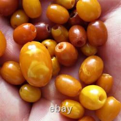 Antique Natural Butterscotch Egg Yolk Baltic Amber Beads 12g