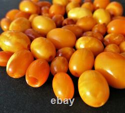 Antique Natural Butterscotch Egg Yolk Baltic Amber Beads 20.1g