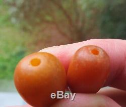 Antique Natural Butterscotch Egg Yolk Baltic Amber Beads 20.7g