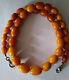 Antique Natural Butterscotch Egg Yolk Baltic Amber Beads Necklace 18 in / 45 cm
