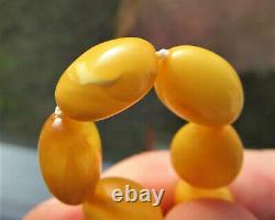 Antique Natural Butterscotch Egg Yolk Baltic Amber Beads Necklace 19.8g