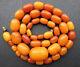 Antique Natural Butterscotch Egg Yolk Baltic Amber Beads Necklace 23.4g