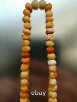 Antique Natural Butterscotch Egg Yolk Baltic Amber Beads Necklace 23.9g