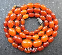 Antique Natural Butterscotch Egg Yolk Baltic Amber Beads Necklace 9.1g