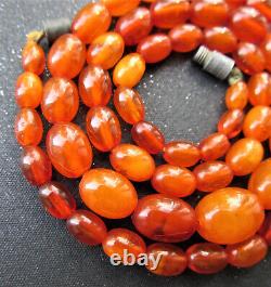 Antique Natural Butterscotch Egg Yolk Baltic Amber Beads Necklace 9.1g