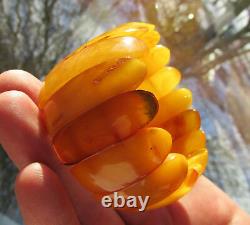 Antique Natural Butterscotch Egg Yolk Baltic Amber Bracelet 52.3g