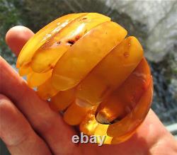 Antique Natural Butterscotch Egg Yolk Baltic Amber Bracelet 52.3g