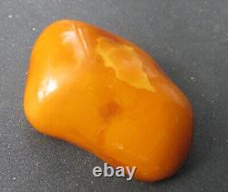 Antique Natural Butterscotch Egg Yolk Baltic Amber Brooch 22.2g