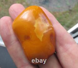 Antique Natural Butterscotch Egg Yolk Baltic Amber Brooch 22.2g