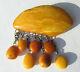 Antique Natural Butterscotch Egg Yolk Baltic Amber Brooch 27.3g