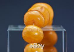 Antique Natural Butterscotch Egg Yolk Baltic Amber Necklace 49.5g