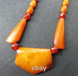 Antique Natural Butterscotch Egg Yolk Baltic Amber Necklace 9.1g