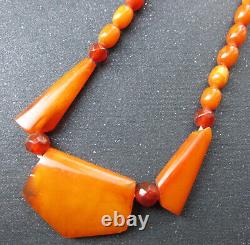 Antique Natural Butterscotch Egg Yolk Baltic Amber Necklace 9.1g