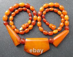 Antique Natural Butterscotch Egg Yolk Baltic Amber Necklace 9.1g