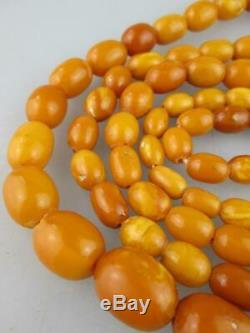 Antique Natural Butterscotch Egg Yolk Baltic Amber Necklaces 59 grams