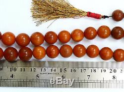 Antique Natural Butterscotch Yolk Baltic Amber Beads Rosary 1880 Very Old 54 gr