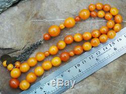 Antique Natural Butterscotch Yolk Baltic Amber Beads Rosary Old 31.8 gr Ottoman