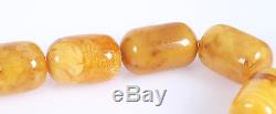 Antique Natural Egg Yolk Butterscotch Baltic amber necklace, 39.18 grams