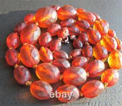 Antique Natural Germany Konigsberg Baltic Amber Necklace 22.1g