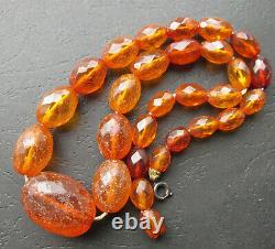 Antique Natural Germany Konigsberg Baltic Amber Necklace 25.3g
