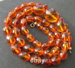 Antique Natural Germany Konigsberg Baltic Amber Necklace 35.6g