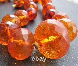 Antique Natural Germany Konigsberg Baltic Amber Necklace 42.4g