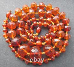 Antique Natural Germany Konigsberg Baltic Amber Necklace 46.6g